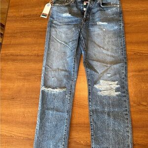 Daily Blue‎ Size 26 Distressed Ripped Jeans Women's Button Fly Denim